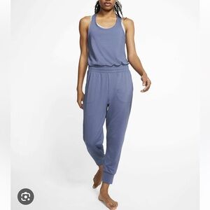 Nike Yoga 7/8 Blue Sleeveless Jumpsuit